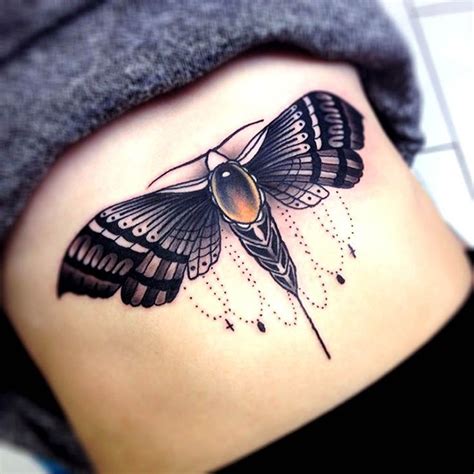 moth underboob tattoo|Top 10 underboob moth tattoo ideas and inspiration